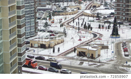A typical residential area in Moscow, Russia before Christmas and New Year holidays A typical residential area in Moscow, Russia before Christmas and New Year holidays 72858907