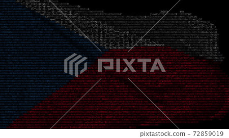 Flag of the Czech Republic made of computer...-插圖素材 [72859019] - PIXTA圖庫