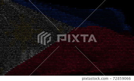 Flag of the Philippines made of computer code,... - Stock Illustration ...