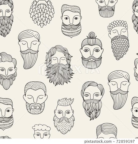 Seamless pattern with different barbershop tools and man hairstyle. Seamless pattern with different barbershop tools and man hairstyle. 72859197