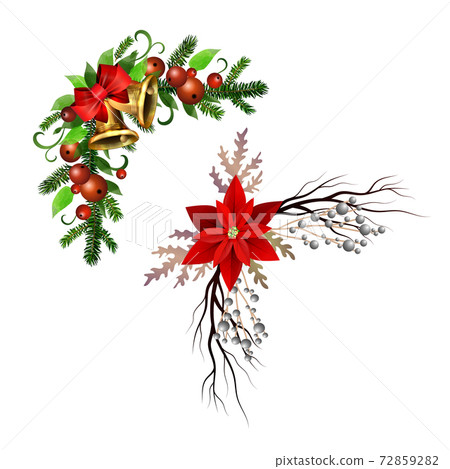 Christmas Holly brunches decoration vector 72859282