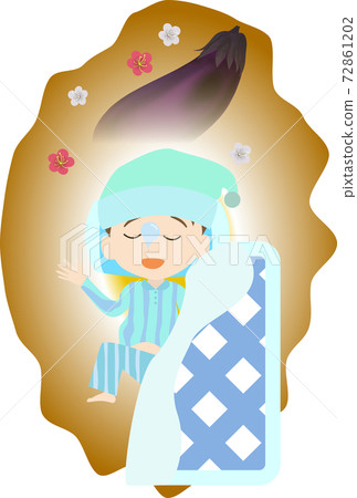 Illustration of a boy having an auspicious first dream (eggplant) Illustration of a boy having an auspicious first dream (eggplant) 72861202