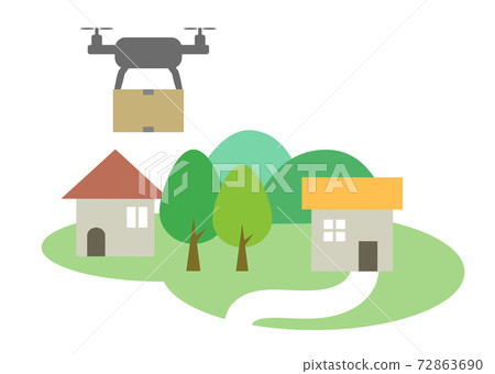 Countryside suburbs drone delivery Countryside suburbs drone delivery 72863690