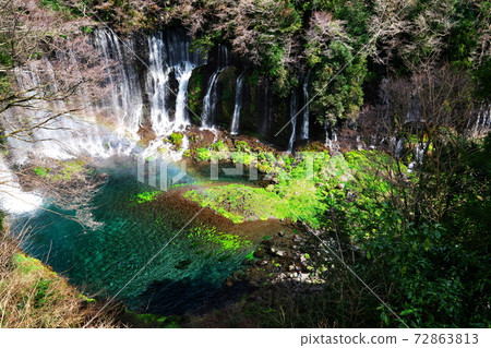 Shiraito Falls in early spring 72863813