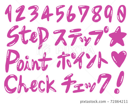 A set of pink three-dimensional pop numbers and letters A set of pink three-dimensional pop numbers and letters 72864211
