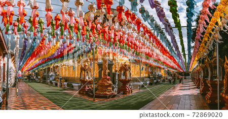 Wat Phrathat Haripunchai Woramahawihan during Loy Khratong lantern festival in Lamphun, Chiang Mai Wat Phrathat Haripunchai Woramahawihan during Loy Khratong lantern festival in Lamphun, Chiang Mai 72869020