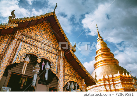 Wat Phrathat Haripunchai Woramahawihan during Loy Khratong lantern festival in Lamphun, Chiang Mai 72869581