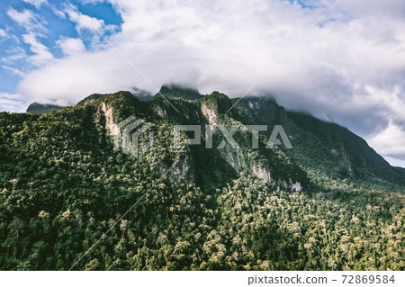 Aerial view of Chiang Dao mountain, Chiang Mai, Thailand 72869584