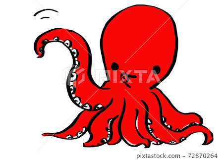 章魚的彩色插圖 72870264