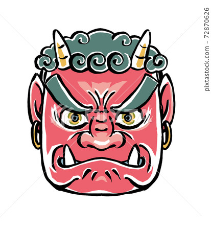 A-un-shaped red demon's face, brush drawing and matte painting A-un-shaped red demon's face, brush drawing and matte painting 72870626