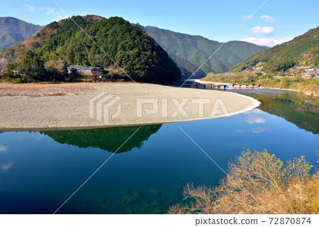 最後的清流四萬十川岩間沉陷橋高知縣四萬十市四萬十市 72870874