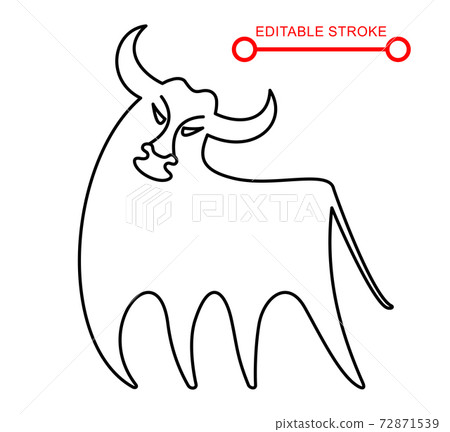 Chinese new year sign. Abstract ox, bull, cow. Lunar horoscope sign 72871539