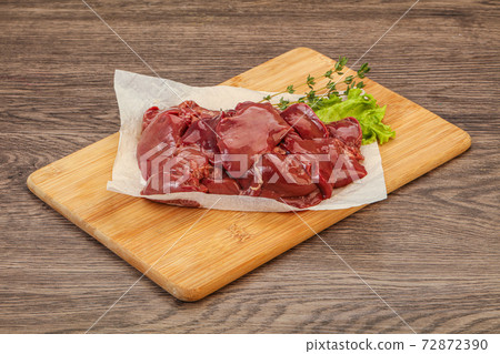 Raw chicken liver over board Raw chicken liver over board 72872390