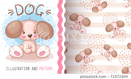 Cartoon teddy dog - seamless pattern Cartoon teddy dog - seamless pattern 72872804