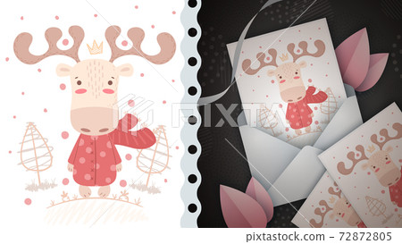 Winter deer - idea for greeting card 72872805