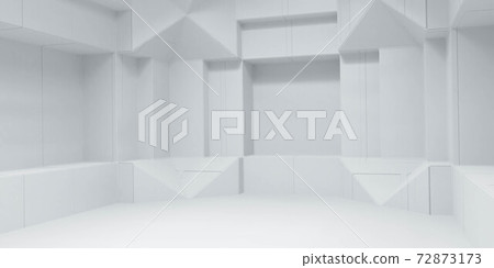 abstract white room minimalistic interior building simple geometry 3d render illustration 72873173