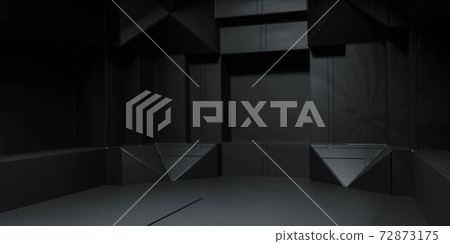 abstract modern black minimalistic architecture building interior hall 3d render illustration 3d render illustration 72873175