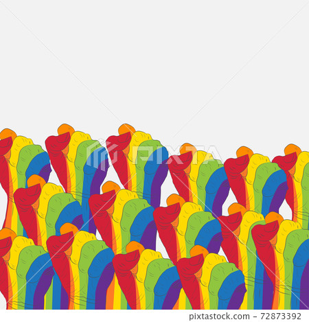 LGBT society. Gay rights. Freedom Day. Parade, poster. Hands. LGBT society. Gay rights. Freedom Day. Parade, poster. Hands. 72873392
