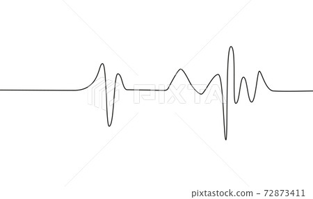 Heart cardiogram continuous one line drawing minimalism design isolated on white Heart cardiogram continuous one line drawing minimalism design isolated on white 72873411