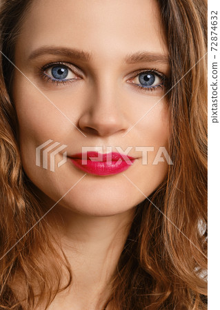 Close up portrait of pretty woman with healthy skin and natural make up Close up portrait of pretty woman with healthy skin and natural make up 72874632