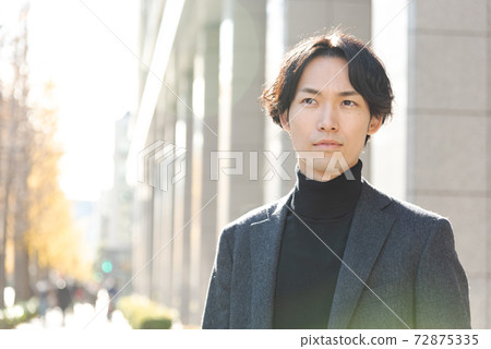 Urban male portrait winter 72875335