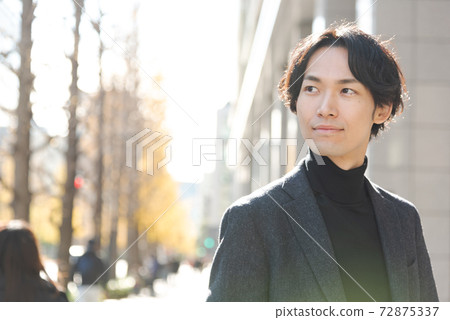 Urban male portrait winter 72875337