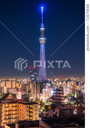《Tokyo》 Night view of Sky Tree, midnight Tokyo 《Tokyo》 Night view of Sky Tree, midnight Tokyo 72875688