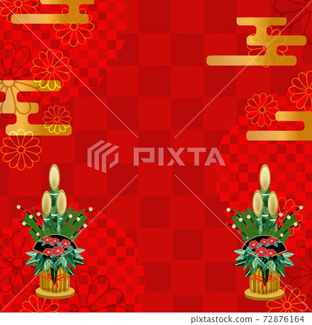Japanese pattern background illustration with kadomatsu Japanese pattern background illustration with kadomatsu 72876164