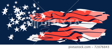 Abstract spots of strips and stars like USA flag 72876843
