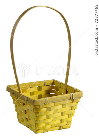 Empty wicker basket isolated on white Empty wicker basket isolated on white 72877465