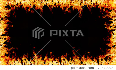 Flame frame Background material Top, bottom, left, right frame 72879098