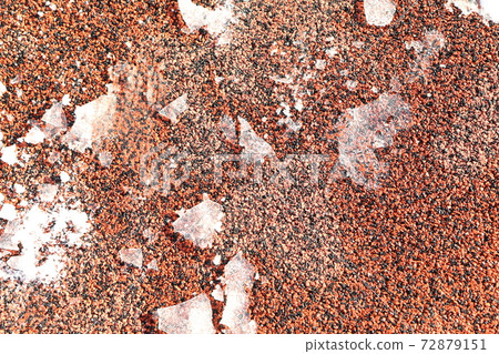Ground with fragments of snow Ground with fragments of snow 72879151