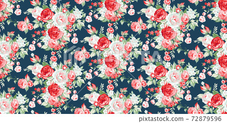 Seamless pattern with vintage roses Seamless pattern with vintage roses 72879596