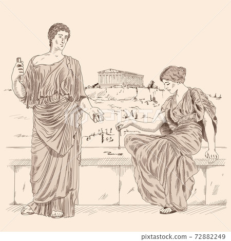 Ancient Greek woman. 72882249