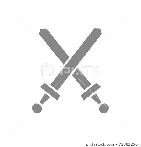Cross swords gray icon. Board game, table entertainment symbol 72882250