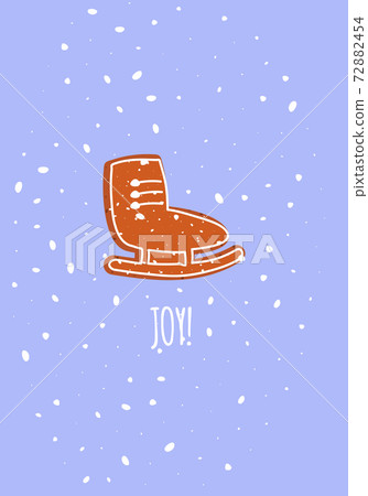 Christmas card ice skate gingerbread cookie vector 72882454