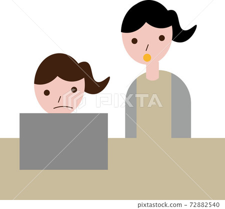 一個全職的女商人教一個工作給一個臨時僱員的年輕女商人一份工作 一個全職的女商人教一個工作給一個臨時僱員的年輕女商人一份工作 72882540