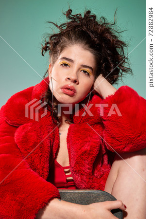 White young woman on green 72882984
