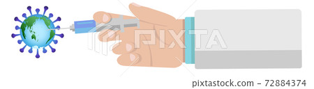 Illustration material: Vaccination virus, influenza, coronavirus, globe, Japanese archipelago Illustration material: Vaccination virus, influenza, coronavirus, globe, Japanese archipelago 72884374