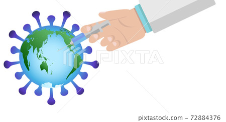 Illustration material: Vaccination virus, influenza, coronavirus, globe, Japanese archipelago Illustration material: Vaccination virus, influenza, coronavirus, globe, Japanese archipelago 72884376
