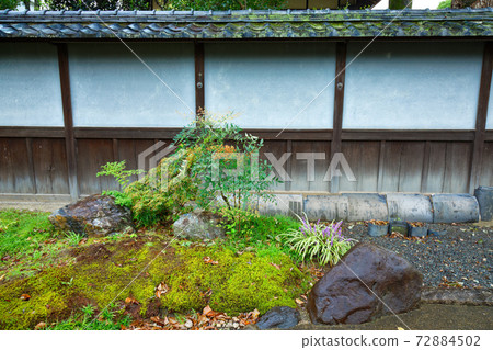 下雨的花園和牆壁 下雨的花園和牆壁 72884502
