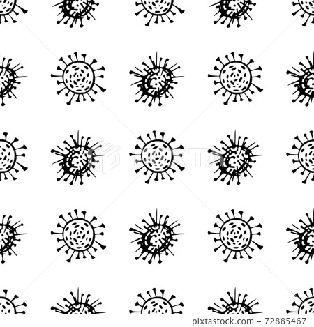 Seamless pattern of coronavirus microbes.... - Stock Illustration ...