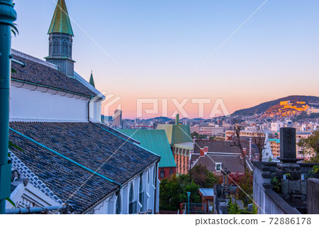 Nagasaki dusk city walk 72886178