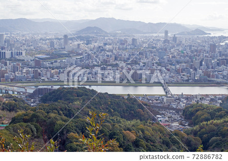 View of the cityscape from Hiroshima Ryuo Park View of the cityscape from Hiroshima Ryuo Park 72886782