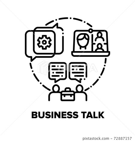 Business Talk Vector Concept Black Illustration - Stock Illustration ...