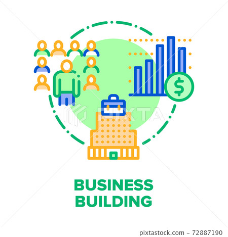 Business Building Center Vector Concept Color - Stock Illustration ...