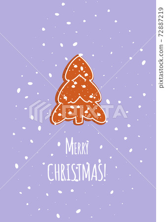 Christmas card fir-tree gingerbread cookie vector Christmas card fir-tree gingerbread cookie vector 72887219