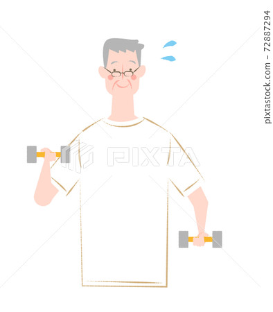 Elderly man exercising Elderly man exercising 72887294