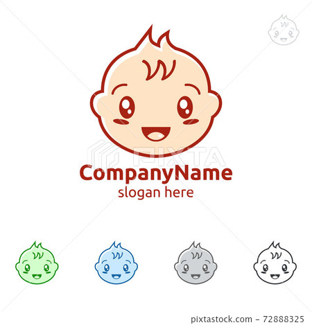Cute Baby Smile Vector Logo Design Cute Baby Smile Vector Logo Design 72888325