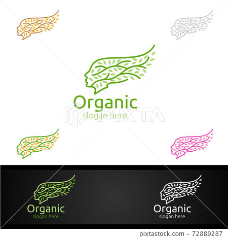 Natural and Organic Logo design template for Herbal, Ecology, Health, Yoga, Food, or Farm Concept 72889287